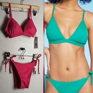 Shade & Shore Swimsuit 2 Pcs Size S (4-6) Pink Resort Beach